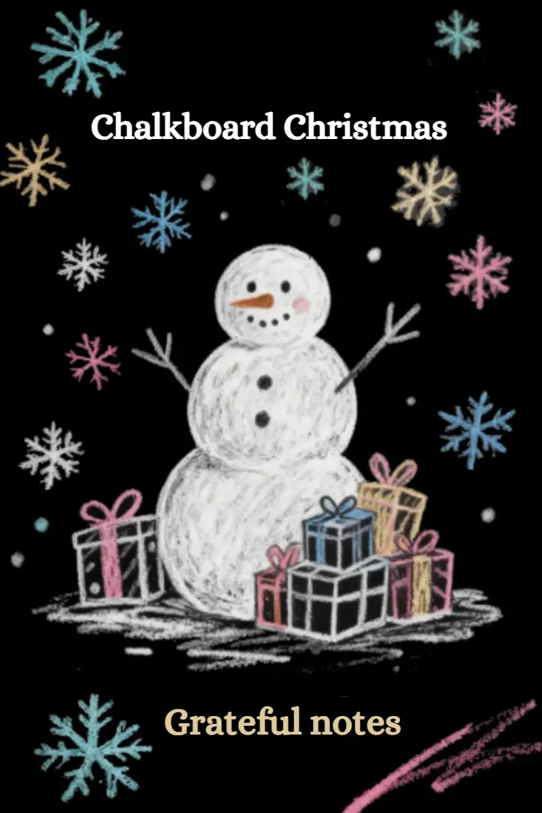 Snowman's Chalkboard Greetings Christmas Card - animated card template cover