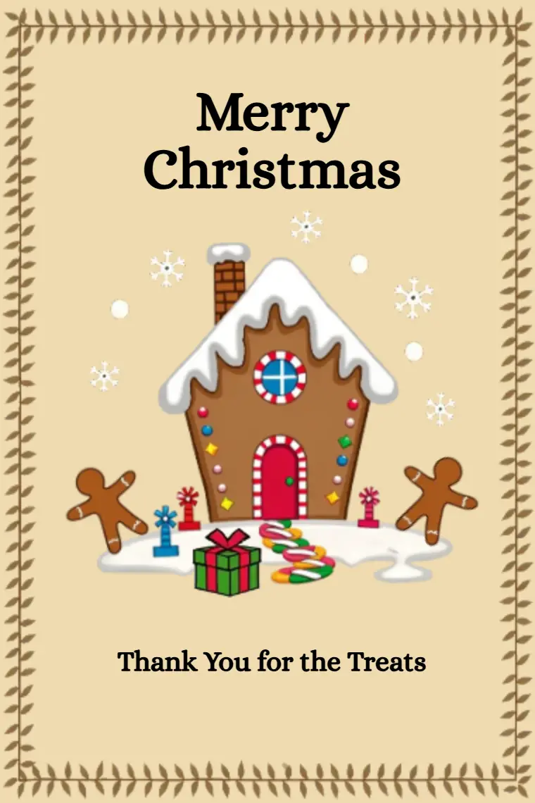 Gingerbread House Festive Christmas Card - animated card template cover
