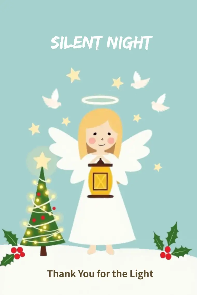 Angel's Lantern of Joy Christmas Card - animated card template cover