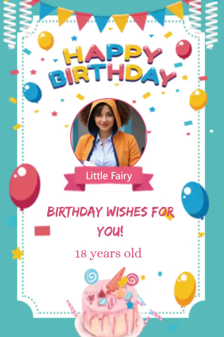 Minimal Cartoon Birthday Card - animated card template