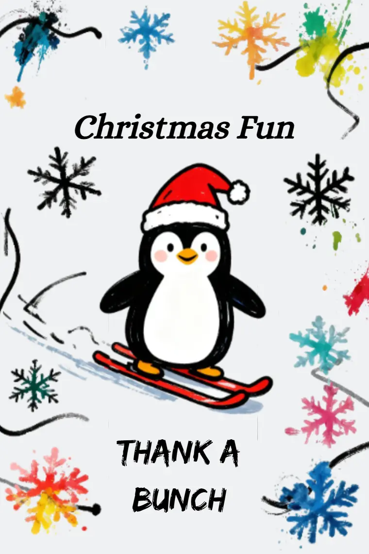 Penguin's  Sleigh Ride Christmas Card - animated card template cover