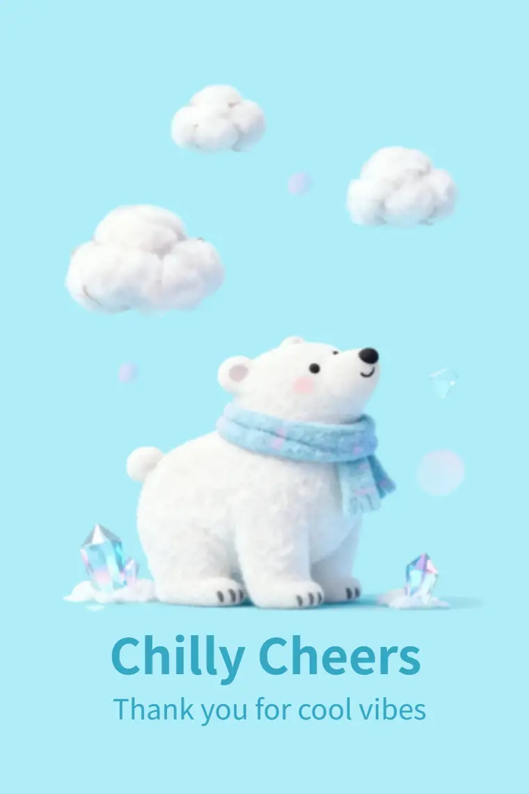 Polar Bear's Chilly Greetings Christmas Card - animated card template cover