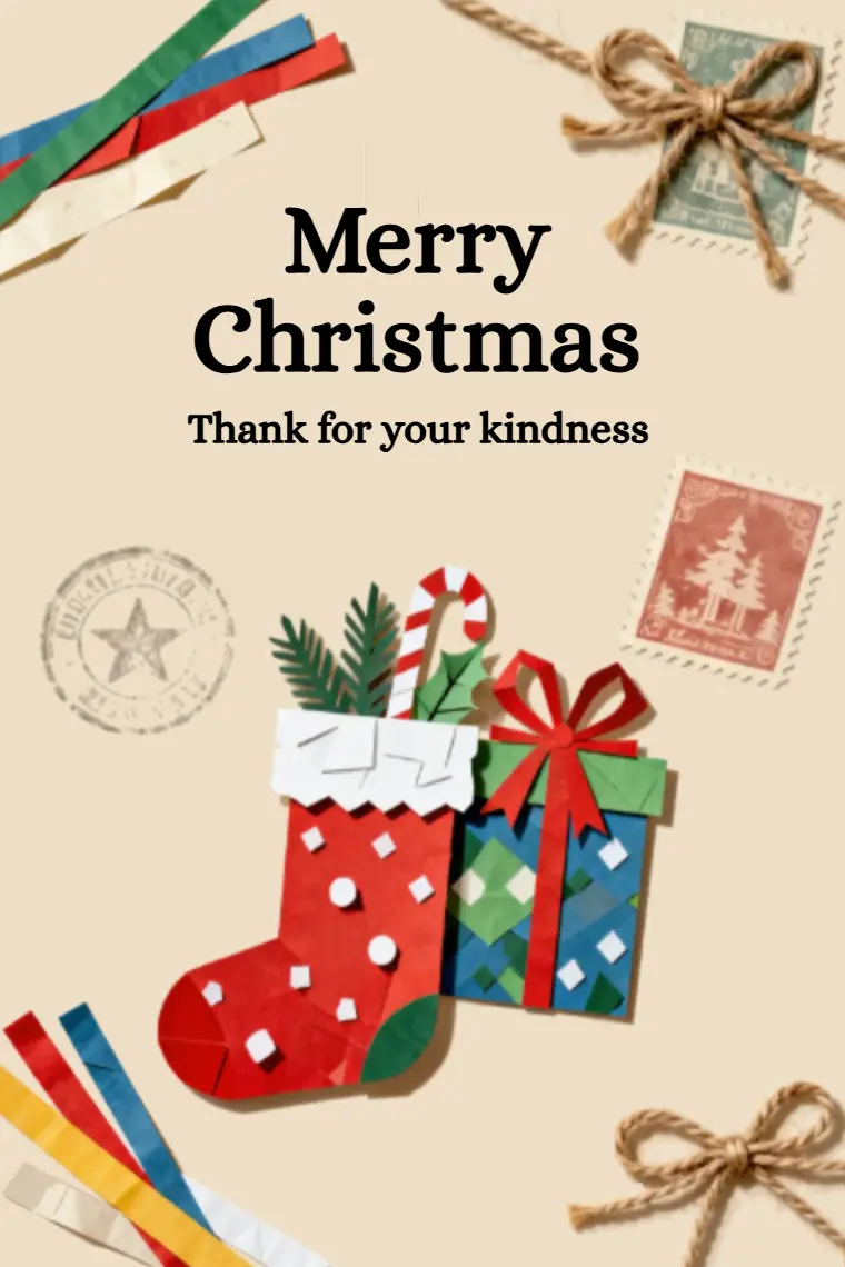 Paper Craft Stockings and Gift Christmas Card - animated card template cover