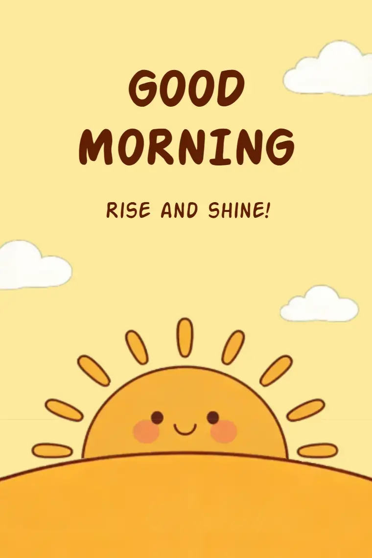 Sunrise Smile Greetings Good Morning Card - animated card template cover