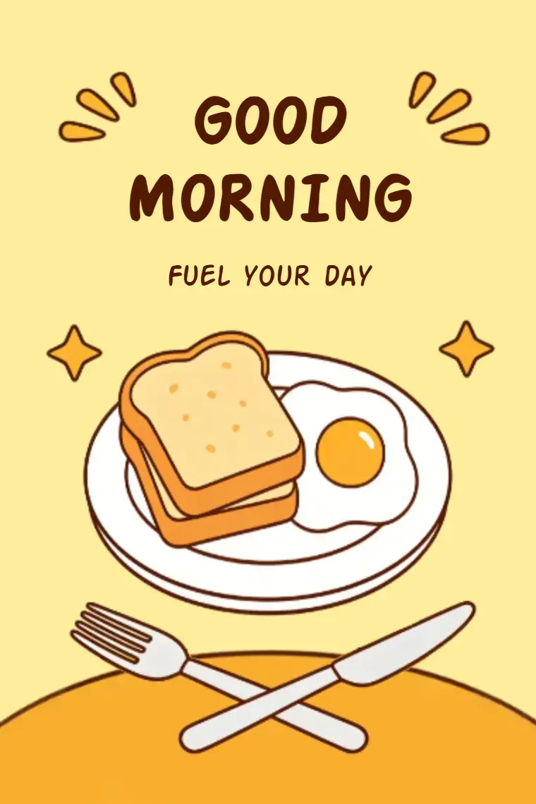 Sunrise Breakfast Bliss Good Morning Card - animated card template cover