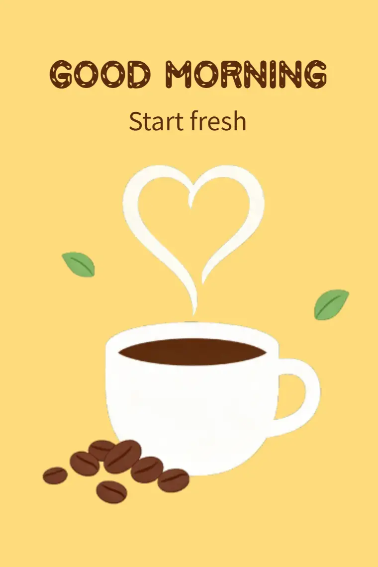 Heartfelt Coffee Greetings Good Morning Card - animated card template cover