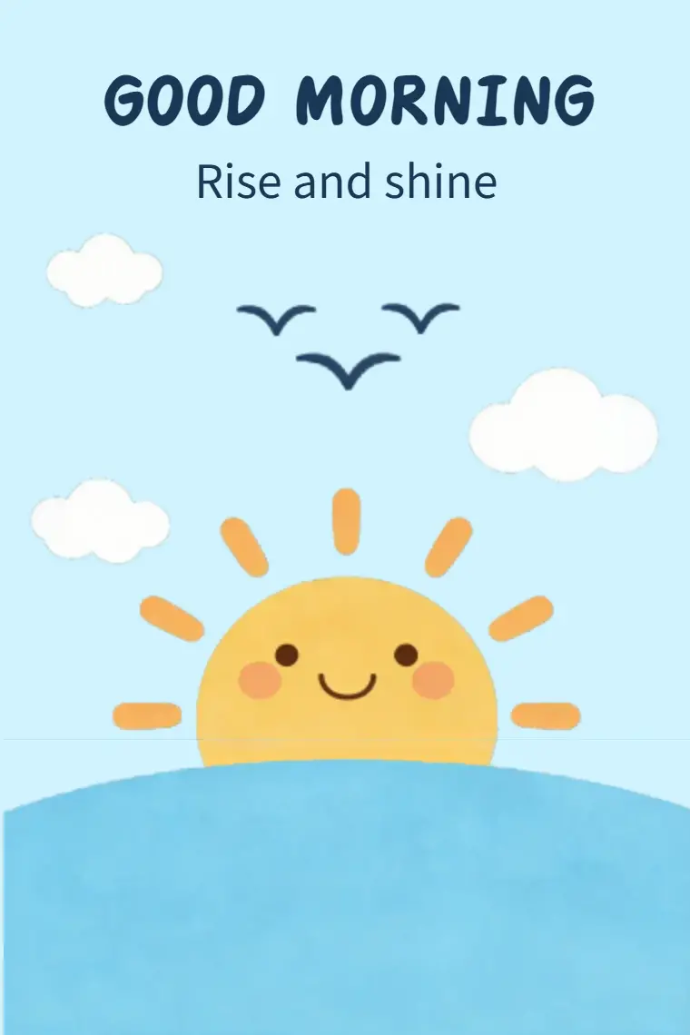 Sea Sunshine's Embrace Good Morning Card - animated card template cover