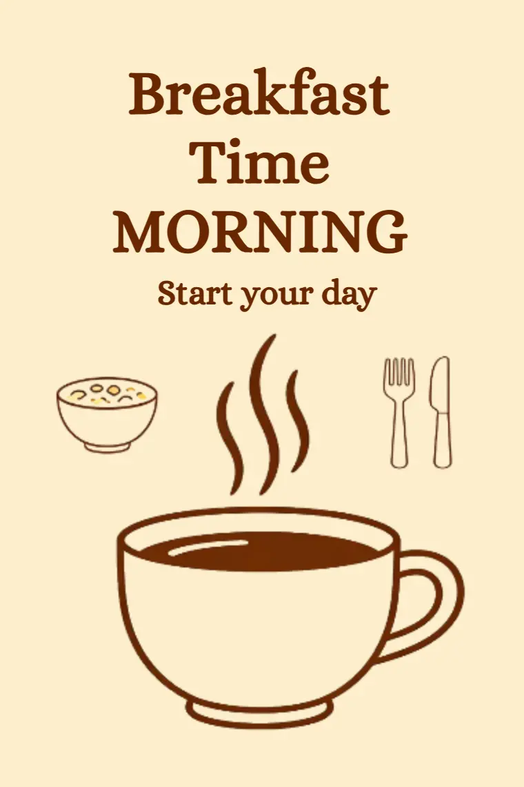 Breakfast Coffee Time Good Morning Card - animated card template cover