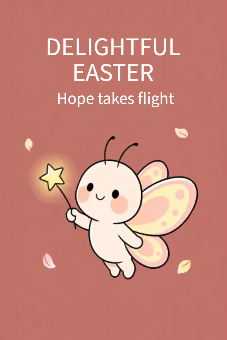 Butterfly Sprite with Magic Star Easter Card - animated card template cover