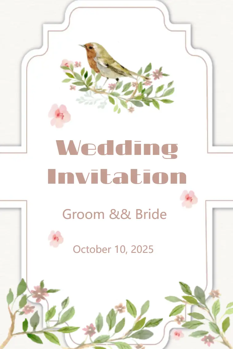 Romantic Forest Wedding Invitation Card - animated card template