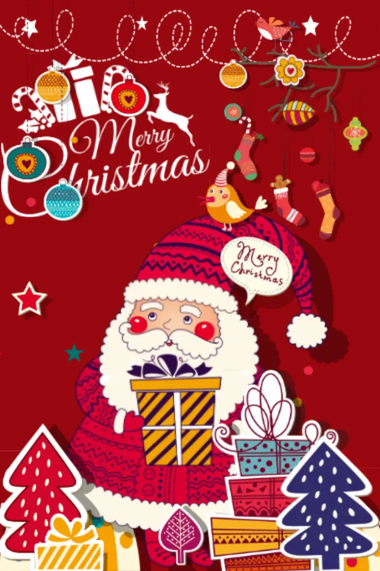 Red Festive Christmas Gift Wish Card - animated card template