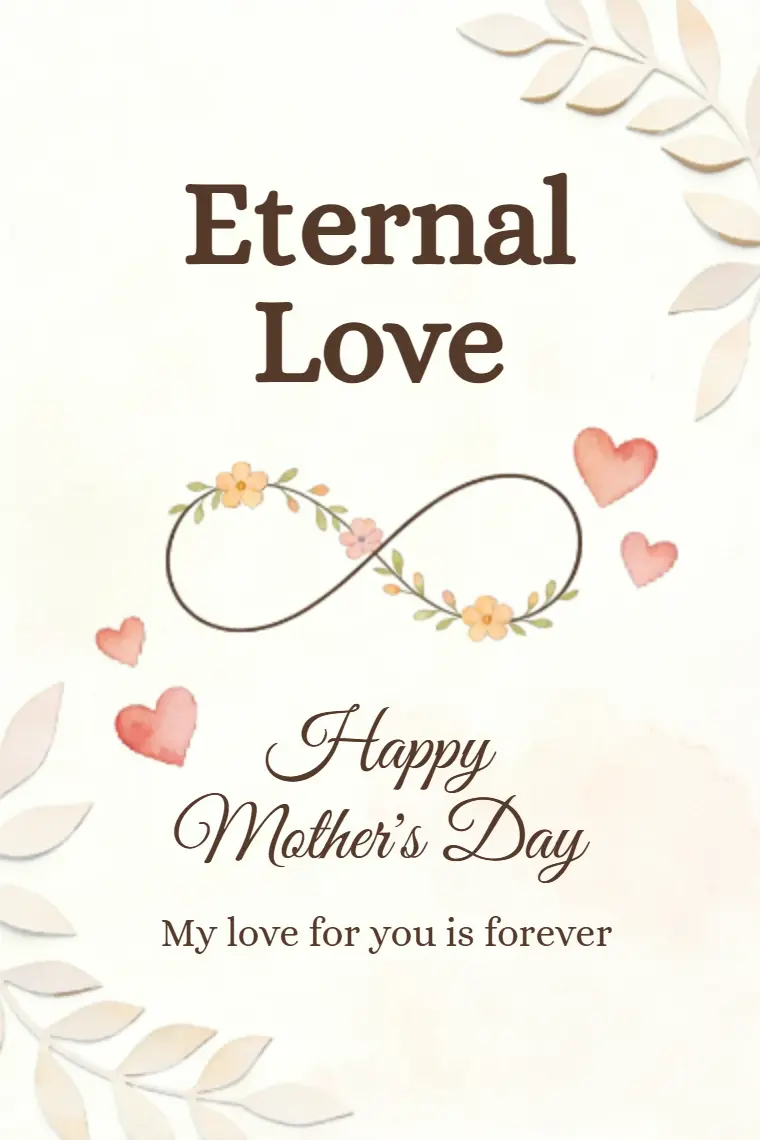 Eternal Love Infinity Symbol Mother's Day Card - animated card template cover