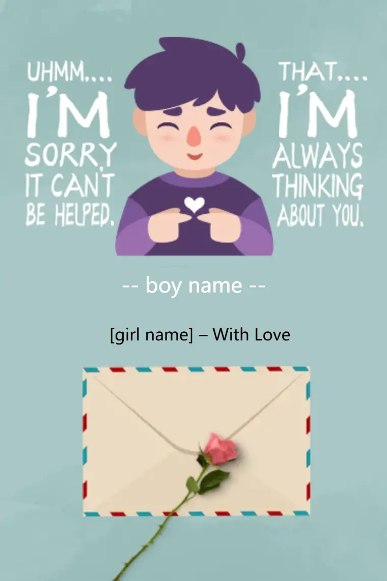 Gentle Love Confession Card - animated card template