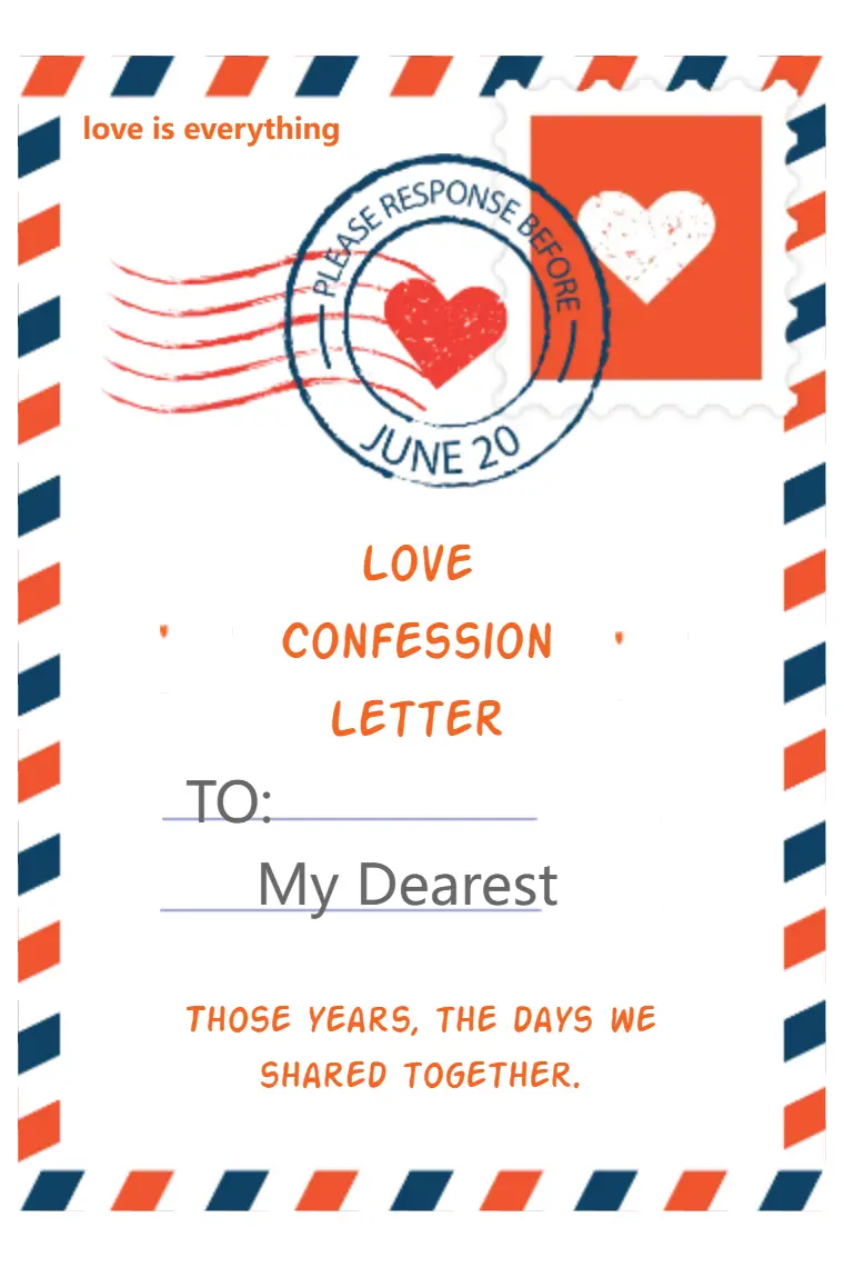 Envelope Love Confession Card - animated card template