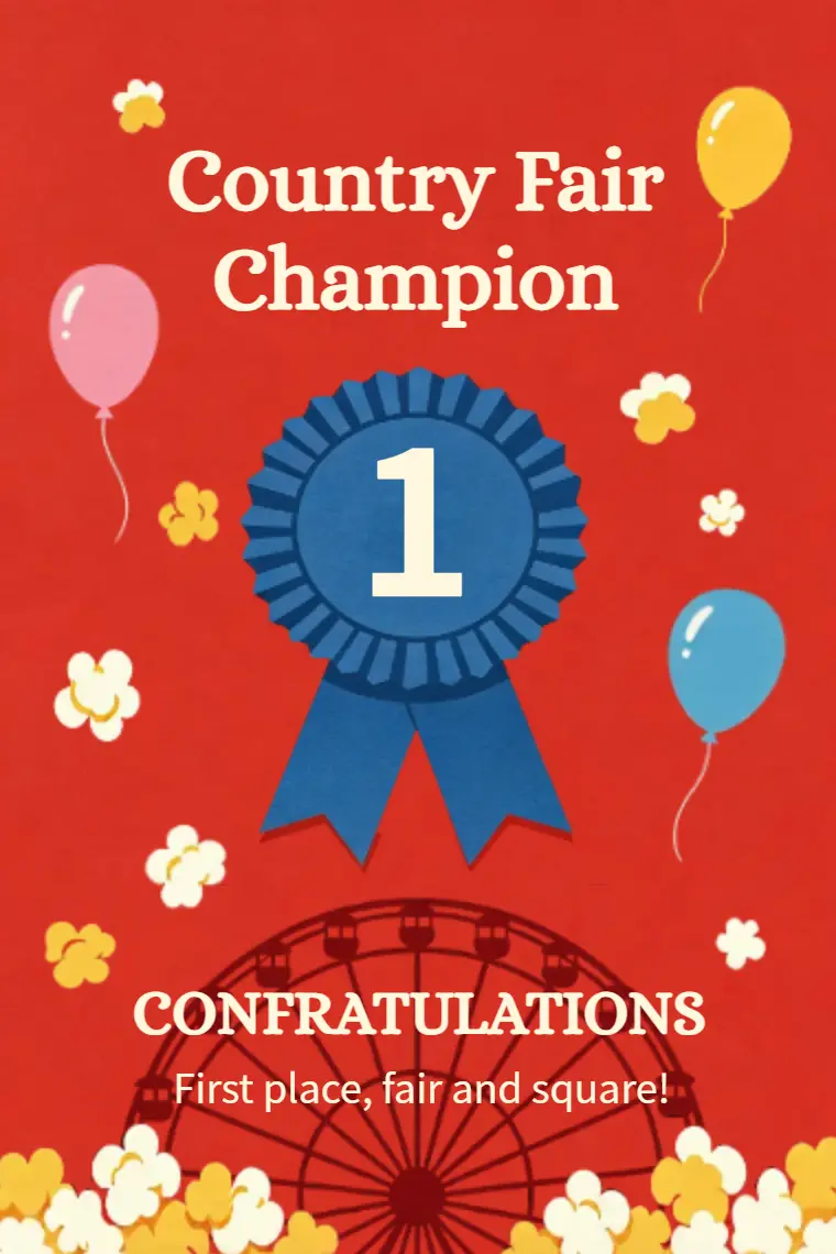 Carnival Ferris Wheel 1st Place Winner Congratulations Card - animated card template cover