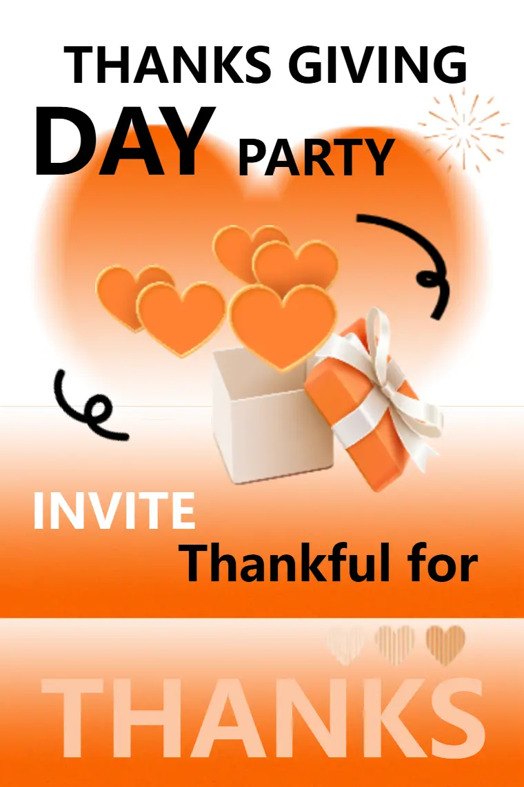 Orange Thanksgiving Party Invitation Card - animated card template