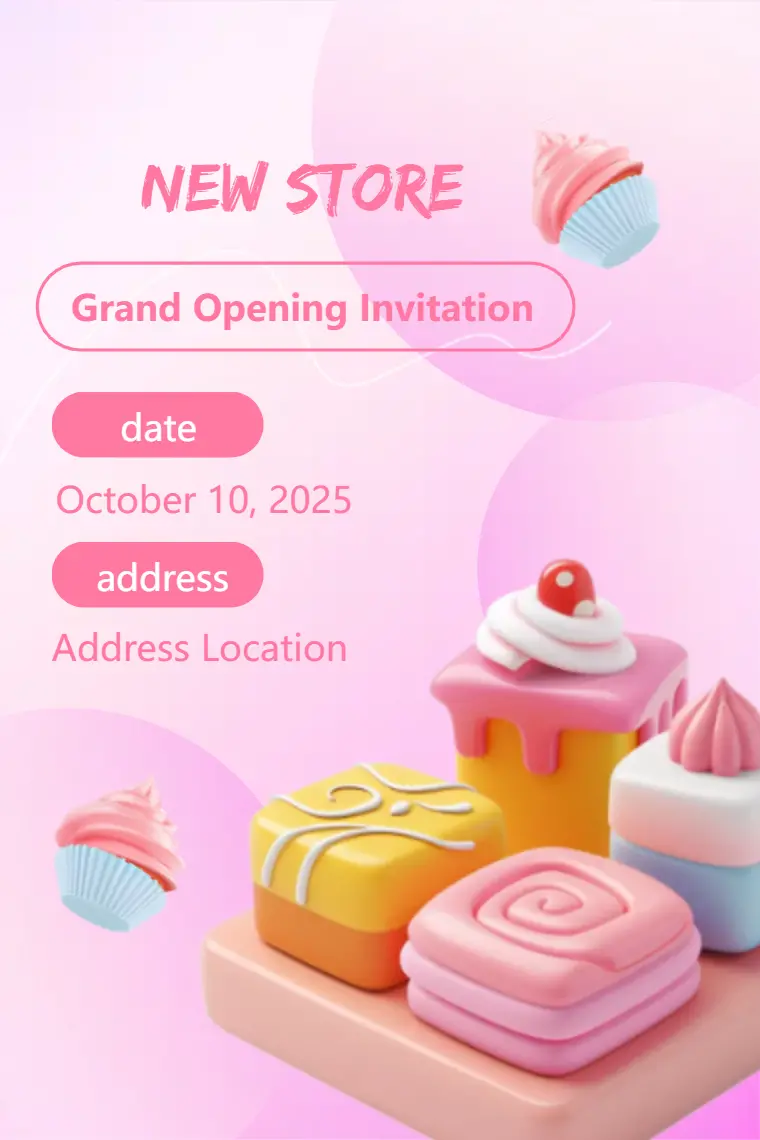 Fresh Delights New Store Opening Invitation - animated card template