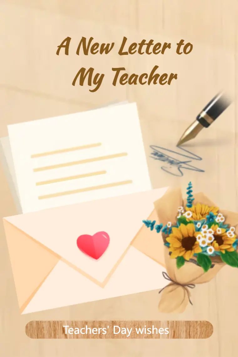 A Letter to My Teacher for Teachers' Day Card - animated card template