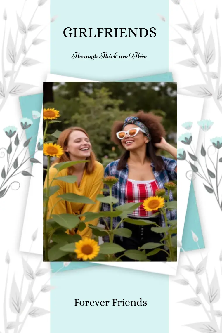 Bouquet BFF Friendship Card - animated card template cover