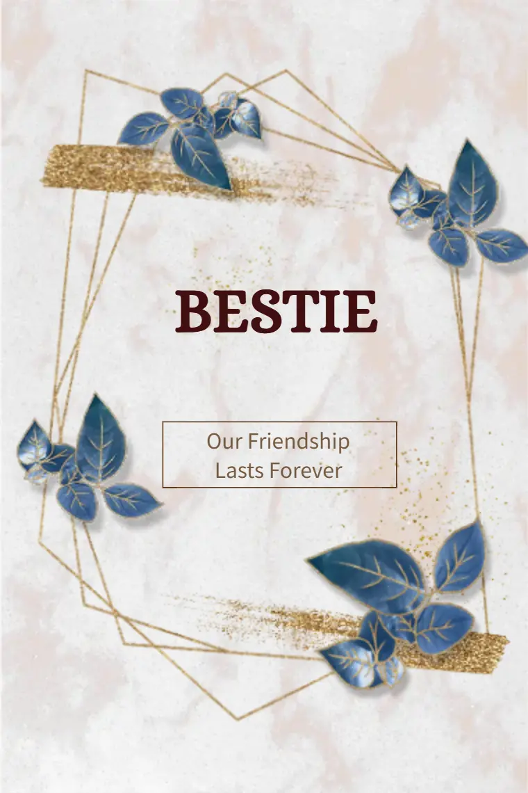 Golden Fashion Bestie Friendship Card - animated card template cover