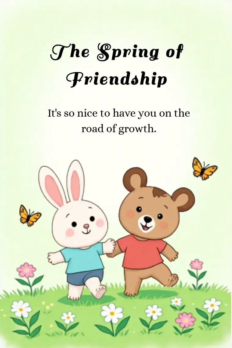White Rabbit Little Bear Friendship Card - animated card template cover