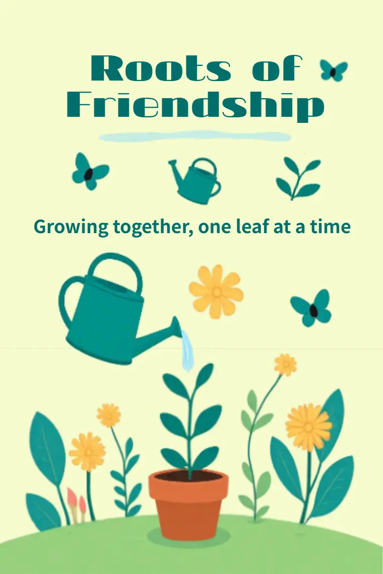 Garden Growth Friendship Card - animated card template cover