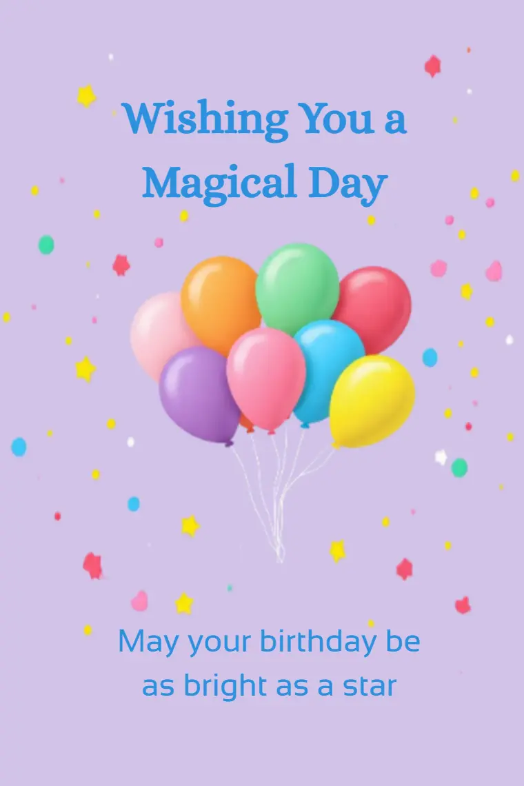 Colorful Balloon Birthday Card - animated card template cover