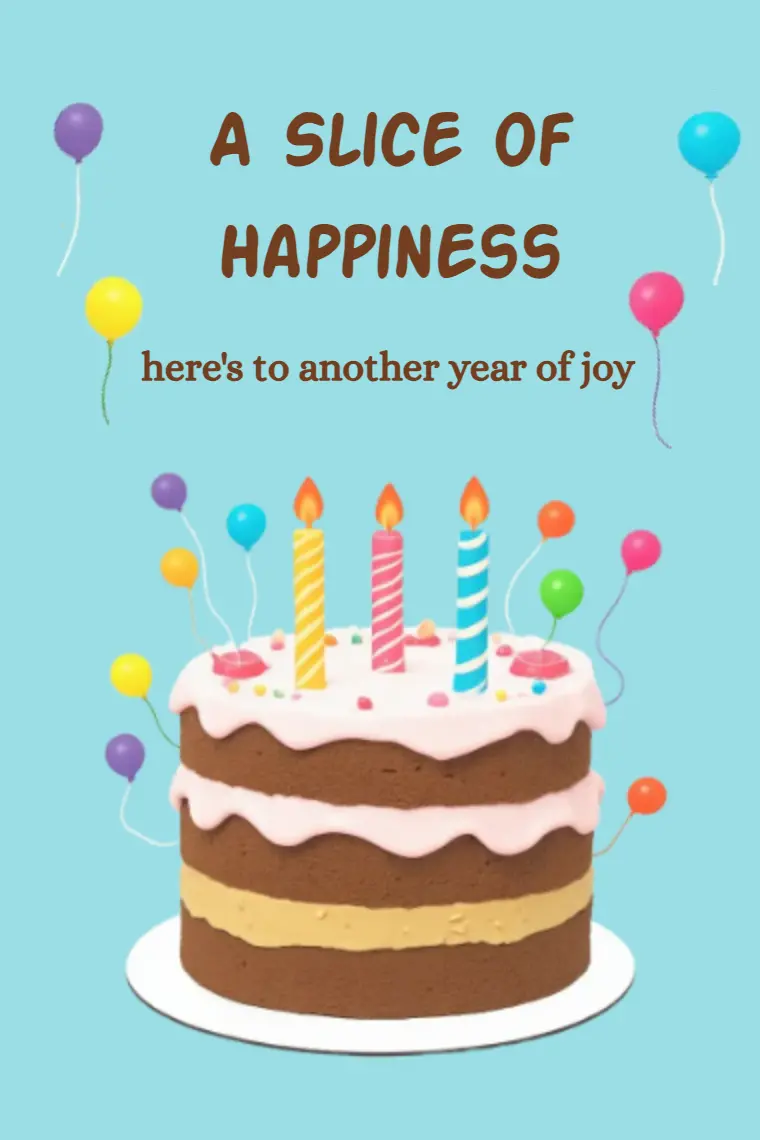 Pastel Blue Birthday Cake Birthday Card - animated card template cover