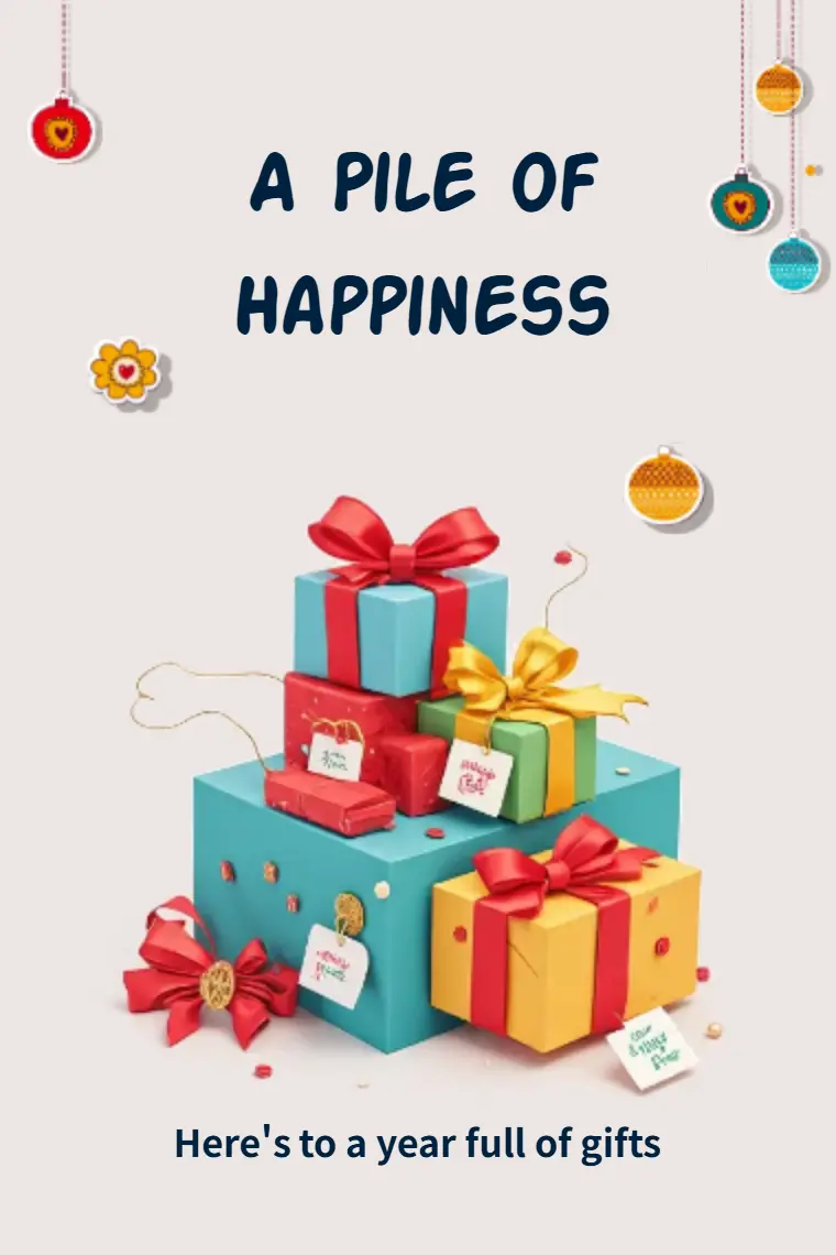 Colorful Presents Birthday Card - animated card template cover