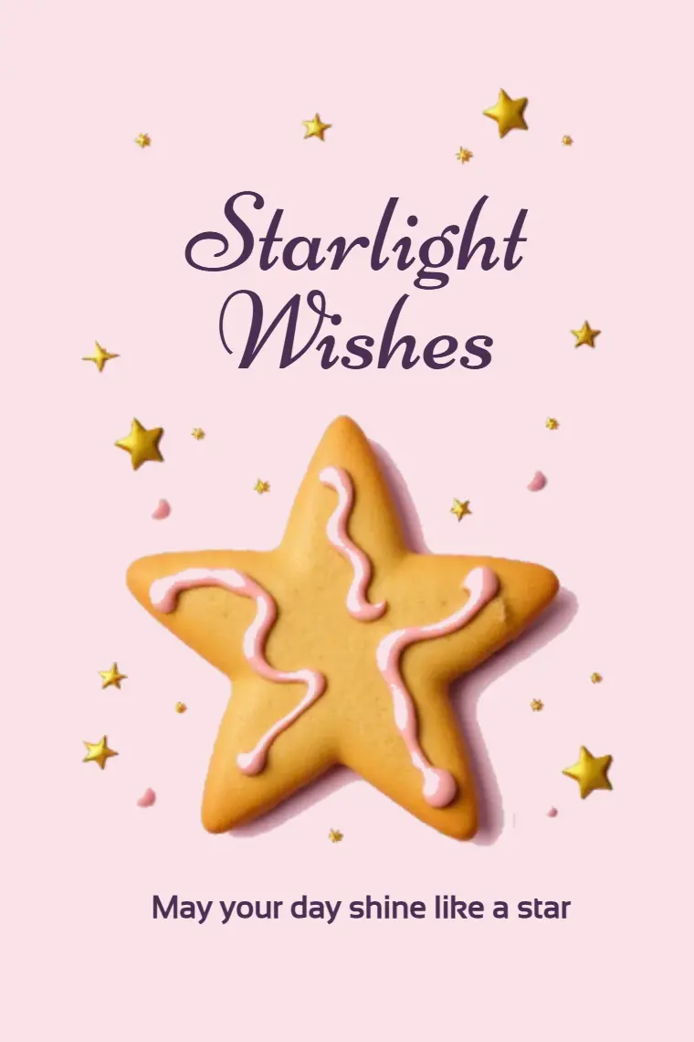 Star-Shaped Cookies With Frosting Birthday Card - animated card template cover