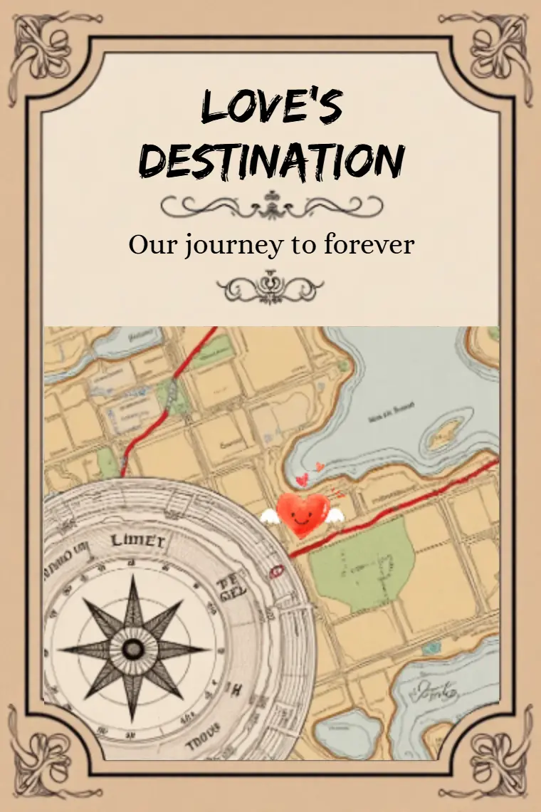 Old Map Route Markers Love Card - animated card template cover