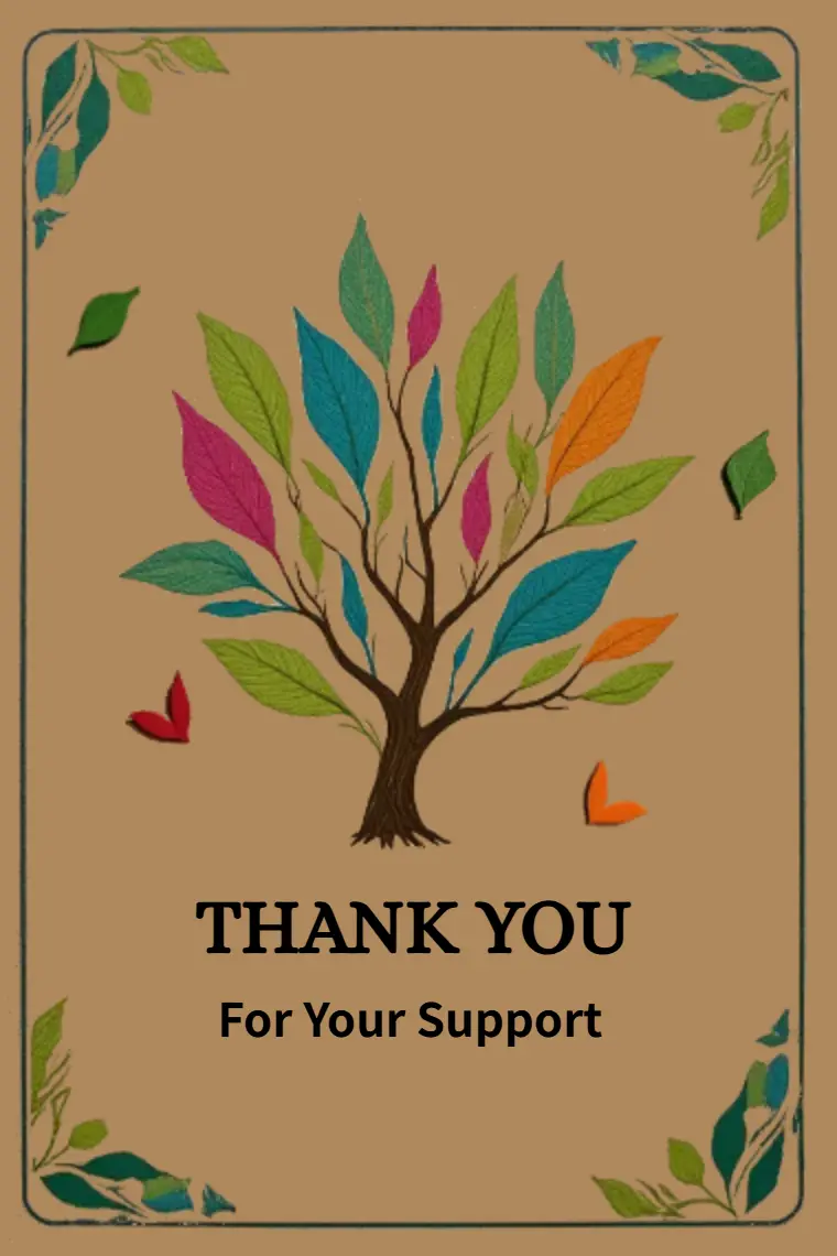 A Small Tree With Colorful Leaves Thank You Card - animated card template cover