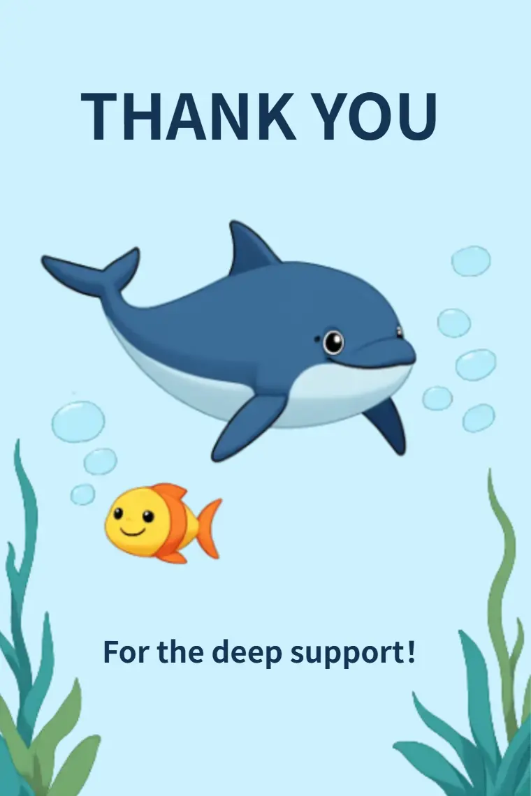 Cartoon Whales And Little Fish Thank You Card - animated card template cover