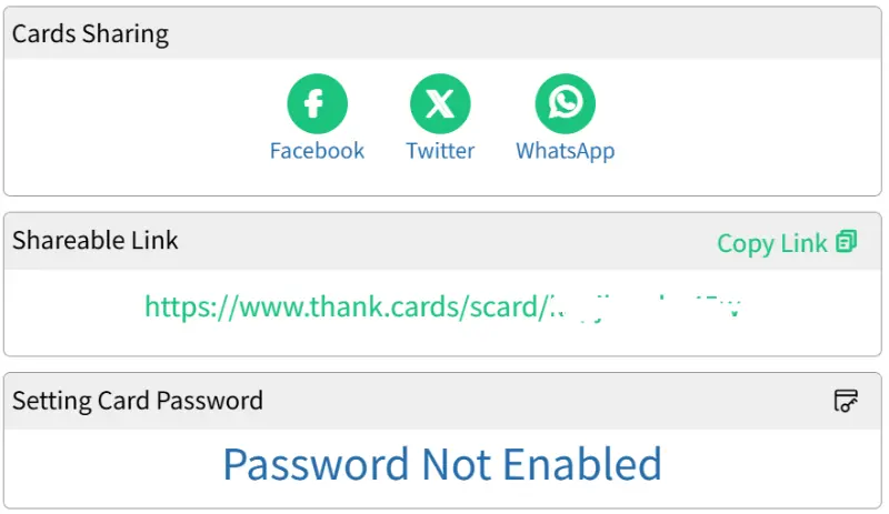 Publishing the Card And Password Settings