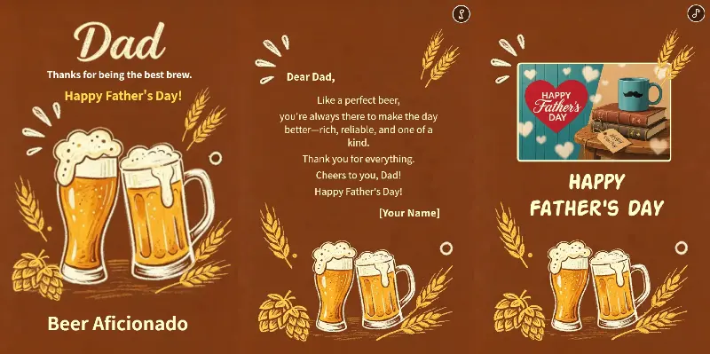 Chalk Beer Mug Father's Day Card Page Show