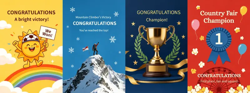 AI recommends the cover images of the top 4 winning cards